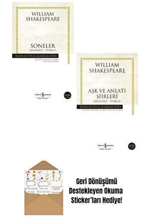William Shakespeare 2'li Şiir Seti + Okuma Sticker'ları