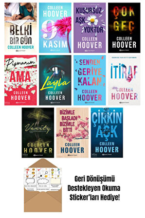 Colleen Hoover 11 Kitap Seti + Okuma Sticker'ları