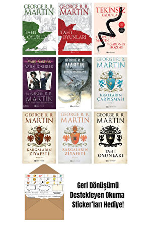 George R. R. Martin 9 Kitap Seti + Okuma Sticker'ları