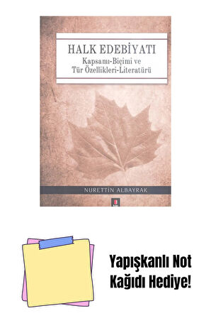 Halk Edebiyatı (Ciltli) + Yapışkanlı Not Kağıdı