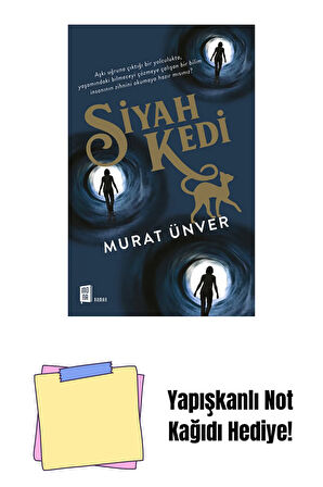 Siyah Kedi + Yapışkanlı Not Kağıdı