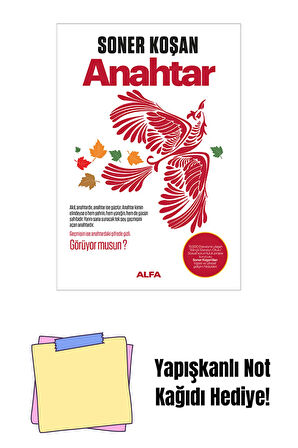 Kırmızı Anahtar + Yapışkanlı Not Kağıdı