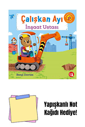 Çalışkan Ayı - İnşaat Ustası (Ciltli - Hareketli Kitap) + Yapışkanlı Not Kağıdı