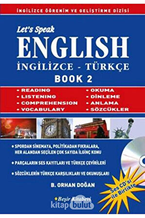 Let's Speak English Book 2: İngilizce - Türkçe + Yapışkanlı Not Kağıdı
