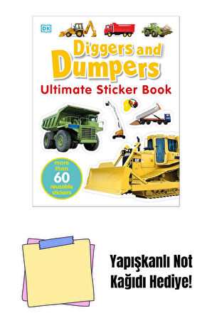Diggers & Dumpers Ultimate Sticker Book (Kapak Resmi değişebilir) + Yapışkanlı Not Kağıdı