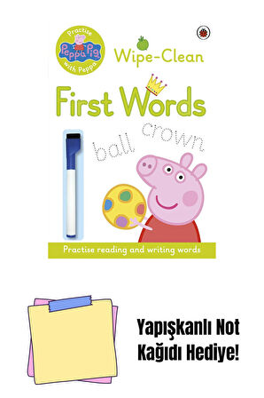 Peppa Pig: Practise with Peppa: Wipe-Clean First Words + Yapışkanlı Not Kağıdı