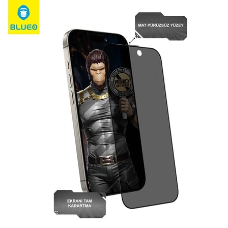 Premium Dokunma Tabaka Yansıma Anti-Peep Anti-Glare iPhone 16 Pro Ekran Koruyucu