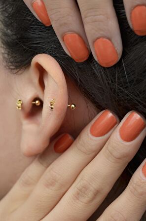 Kiraz Tragus Piercing Helix Kıkırdak Küpesi
