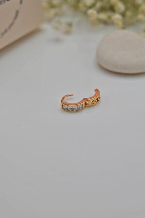 Baget Taşlı Halka Tragus Piercing Helix Kıkırdak Küpesi