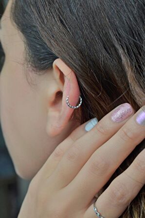 Gümüş Renkli Halka Helix Tragus Kıkırdak Piercing