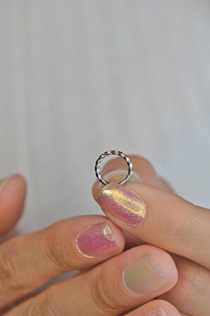 Gümüş Renkli Halka Helix Tragus Kıkırdak Piercing