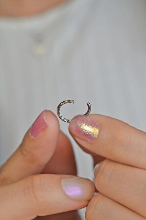 Gümüş Renkli Halka Helix Tragus Kıkırdak Piercing