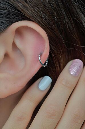 Gümüş Renkli Halka Helix Tragus Kıkırdak Piercing