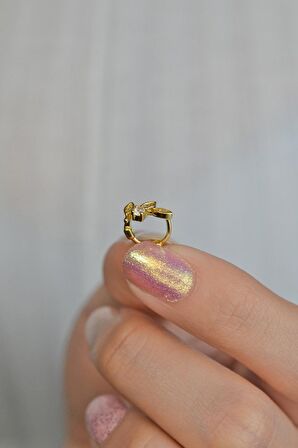 Altın Renkli Yaprak Halka Helix Kıkırdak Piercing