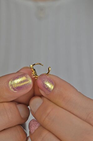 Altın Renkli Yaprak Halka Helix Kıkırdak Piercing