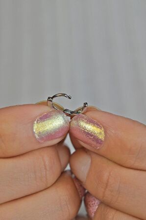 Gümüş Rengi Düz Halka Tragus Piercing
