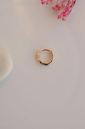 Çokgen Halka Piercing Helix Kıkırdak Küpesi