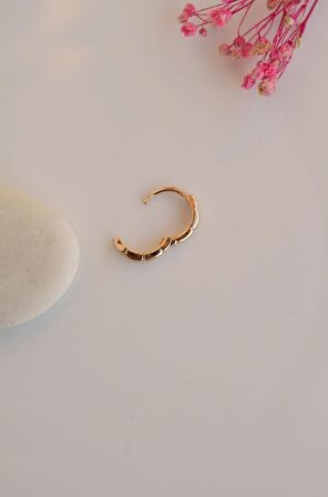 Çokgen Halka Piercing Helix Kıkırdak Küpesi