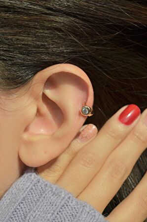 Tektaş Halka Tragus Piercing Helix Kıkırdak Küpesi