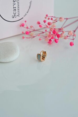 Firuze Taşlı Halka Piercing Tragus Helix Kıkırdak Küpesi