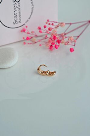 Firuze Taşlı Halka Piercing Tragus Helix Kıkırdak Küpesi
