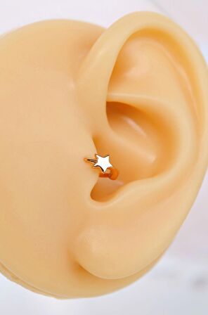 Yıldız Model Halka Piercing Tragus Helix Kıkırdak Küpesi