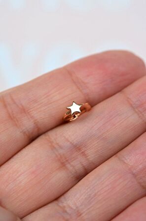 Yıldız Model Halka Piercing Tragus Helix Kıkırdak Küpesi