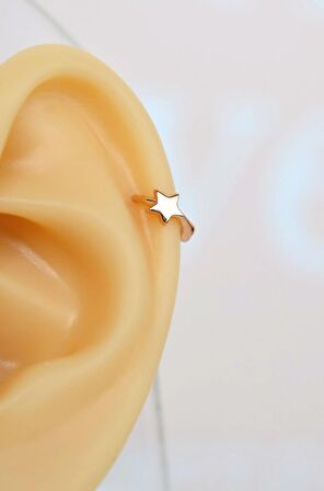 Yıldız Model Halka Piercing Tragus Helix Kıkırdak Küpesi