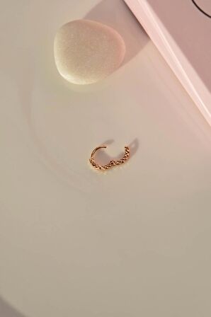 Lazer Kesim Altın Model Halka Tragus Helix Kıkırdak Piercing 6 mm