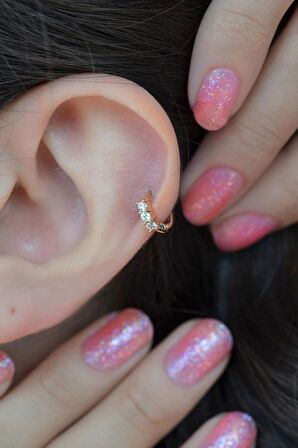 Üçtaş Halka Tragus Helix Kıkırdak Piercing