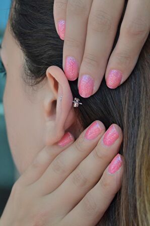 Gümüş Renkli Tektaş Piercing Helix Kıkırdak Küpesi