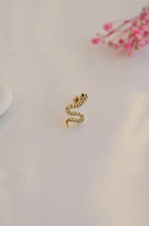 Yılan Model Piercing Helix Kıkırdak Küpesi