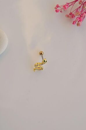 Yılan Model Piercing Helix Kıkırdak Küpesi
