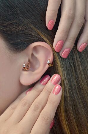 Renkli Halka Piercing Tragus Helix Kıkırdak Küpesi