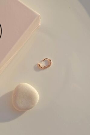 Lazer Kesim Altın Model Halka Tragus Helix Kıkırdak Piercing 8 mm