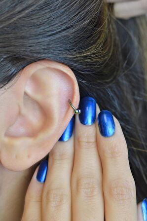 6 mm Hologram Çelik Top Uçlu Piercing Septum Kıkırdak