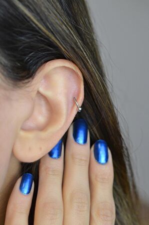 6 mm Gümüş Renk Çelik Top Uçlu Piercing Tragus Helix Kıkırdak