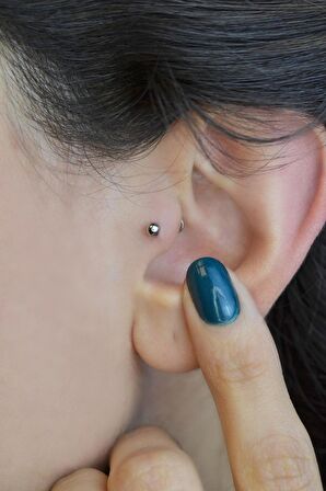 Gümüş Renk Çelik Top Piercing 8 mm