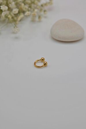 6 mm Gold Çelik Top Uçlu Piercing Tragus Helix Kıkırdak