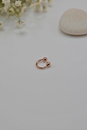 6 mm Rose Çelik Top Uçlu Piercing Tragus Helix Kıkırdak