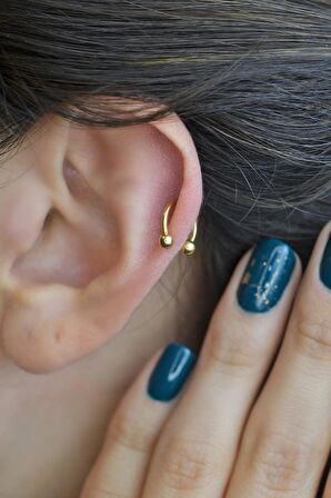 8 mm Gold Çelik Top Uçlu Piercing Septum Kıkırdak