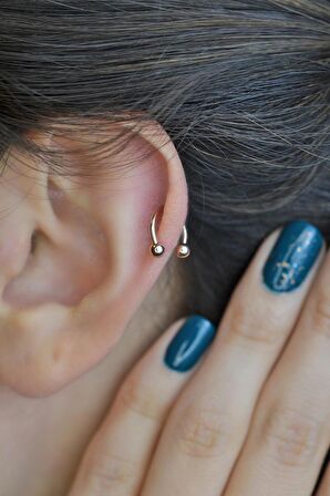 8 mm Rose Çelik Top Uçlu Piercing Septum Kıkırdak