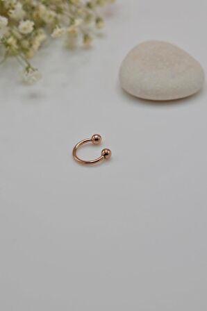 8 mm Rose Çelik Top Uçlu Piercing Septum Kıkırdak