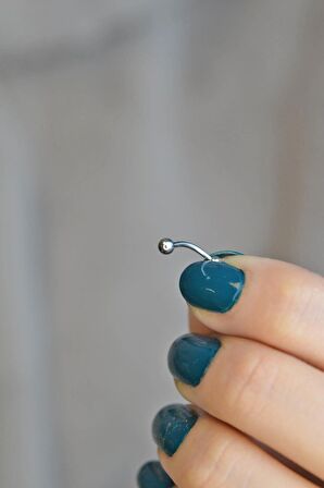 İki Ucu Top Çelik Piercing Kaş Helix Kıkırdak 8 mm Gümüş Renk