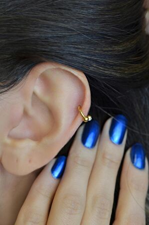 6 mm Gold Çelik Top Uçlu Taşlı Piercing Tragus Helix Kıkırdak
