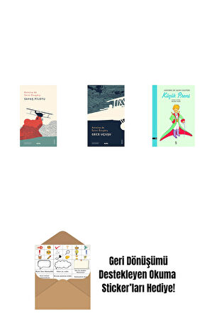 Savaş Pilotu + Gece Uçuşu + Küçük Prens + Okuma Sticker'ları