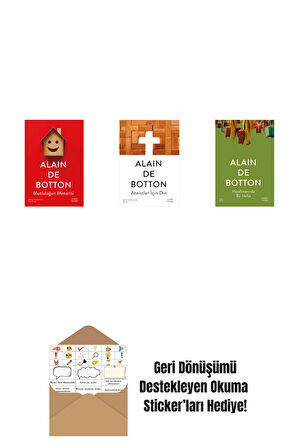 Mutluluğun Mimarisi + Ateistler İçin Din + Havalimanında Bir Hafta + Okuma Sticker'ları