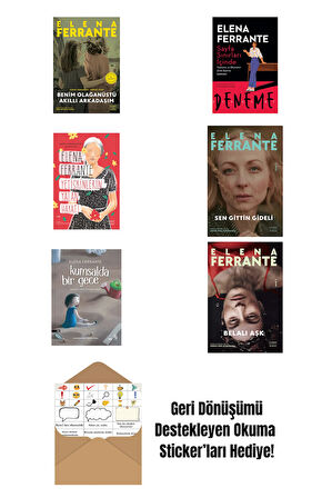 Elena Ferrante 6 Kitap Set + Okuma Sticker'ları
