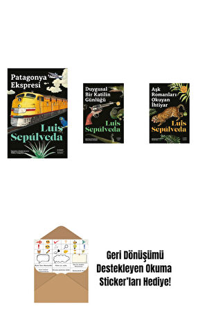 Patagonya Ekspresi + Duygusal Bir Katilin Günlüğü + Aşk Romanları  Okuyan İhtiyar + Okuma Sticker'ları