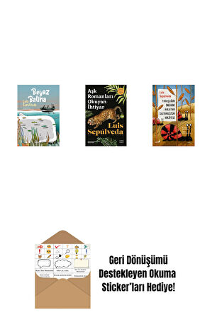 Beyaz Balina + Aşk Romanları  Okuyan İhtiyar + Yavaşlığın Önemini Anlayan Salyangozun Hikayesi + Okuma Sticker'ları